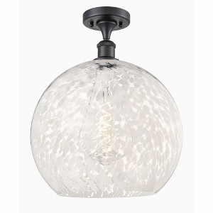 White Mouchette - 1 Light Semi-Flush Mount In Modern Style-17.88 Inches Tall and 13.75 Inches Wide - 1 of 1