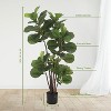 COZONY 3.9 / 4.9FT Artificial Fiddle Leaf Fig Tree, Faux Potted Indoor & Outdoor Decorative Plant - 2 of 4
