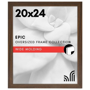 Americanflat 20x24 Poster Frame in Walnut with Polished Plexiglass - Horizontal and Vertical Formats - Wall Mounted - 1 of 4