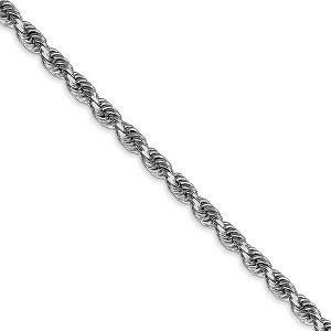 Black Bow Jewelry 3.25mm 10k White Gold D/C Quadruple Rope Chain Necklace - 1 of 4