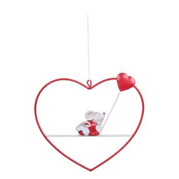 C&F Home Mouse And Heart Valentine's Day Collectible Decoration Wall Hanging Decor Ornament, 5.51" x 1.57" x 7.68"
