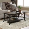 Steel River Coffee Table Carbon Oak - Sauder: Industrial Design, Mobile with Locking Casters, Open Shelving - 2 of 4
