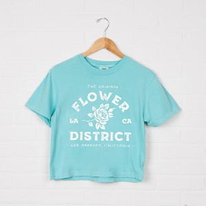 Simply Sage Market Women's Flower District Short Sleeve Relaxed Fit Cropped Graphic Tee - 1 of 3