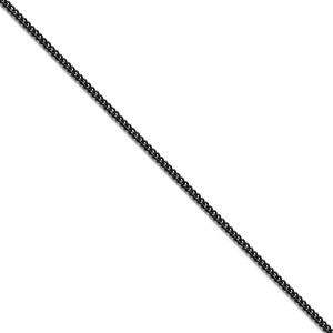 Black Bow Jewelry 2.25mm Black Plated Stainless Steel Round Curb Chain Necklace - 1 of 4