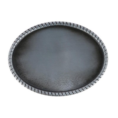 CTM Blank Oval Belt Buckle with Braided Edge