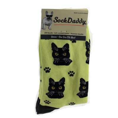 Novelty Socks 15.25" Black Cat Sock Daddy Socks Premium Quality E & S Pet  -  Socks