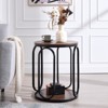 Bekrvio 2-Tier Round Small Side Table with Storage, 19.7" Wood Industrial End Table for Living Room, Bedroom, Office, Bathroom - 4 of 4