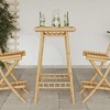 vidaXL Outdoor Bar Table Bamboo Tall Footrest Outdoor Bar Table Square - 3 of 4