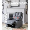 Large Leather Manual Recliner Chair w/Comfortable Arms and Built-in Cup Holders, Spacious 21.2 Inch Seat Width - 4 of 4