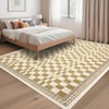 Modern Stripe Geometric Area Rugs Washable Soft Rug for Living Room Thin Low Pile Non Slip Stain Resistant Carpet for Bedroom Office - 4 of 4
