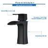 PAGED Waterfall Bathroom Faucet Single Handle Brass Faucet with Drain, 1-Hole Faucet for Bathroom Sink - 3 of 4