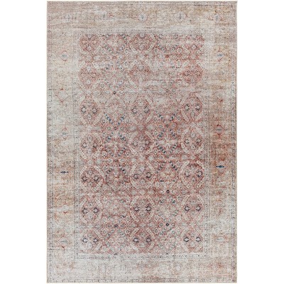 Livabliss 5'3"x7'3" Tahmis Traditional Machine Washable Rug Dark Blue: Flatweave Chenille, Pet Friendly