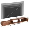 Gymojoy Wood Entertainment Center Walnut TV Console Table Up to 110" w/Shelves Cabinet for Home - 2 of 4