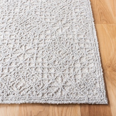 Handmade Grey Wool Rectangular Tufted Area Rug, 3' x 5'