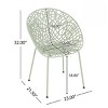 Set of 2 Outdoor Dining Chairs, Plastic Frame Patio Chairs with Diamond Cutout Design for Garden or Balcony-Maison Boucle - 4 of 4