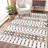 Area Rug Machine Washable Vintage Trellis Accent Rugs Non Slip Backing Geometric Rug Low Pile Farmhouse Distressed Indoor Carpet - 3 of 4