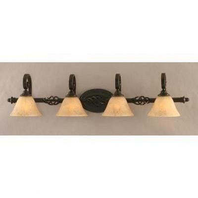 Toltec Lighting Elegante 4 - Light Vanity in  Dark Granite with 7" Italian Marble Shade