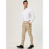 Lars Amadeus Men's Color Block Slim Fit Flat Front Plaid Dress Pants - 4 of 4