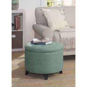 Designs4Comfort Round Storage Ottoman - Breighton Home - 1 of 4