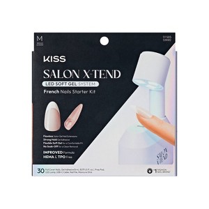 Kiss Salon X-tend Press-On Fake Nails LED Gel Nail Kit Medium Oval