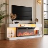 WOWLIVE 80"Modern TV Stand with Electric Fireplace and LED Lights, Gaming Entertainment Center with shelves and Large Storage in Living Room - 2 of 4