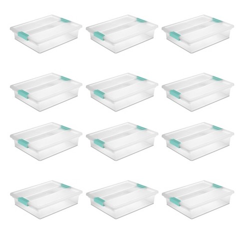 Sterilite Convenient Home 2-Tier Layer Stack Carry Storage Box, Clear (12 Pack)