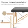 FDW PayLessHere Massage Table Massage Bed Spa Bed 73 Inch Height Adjustable 2 Fold Massage Table W/Carry Case Portable Salon Bed,Black - 3 of 4