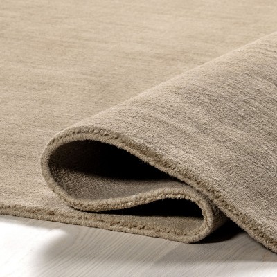 Fawn Rectangular Handmade Wool-Blend Area Rug