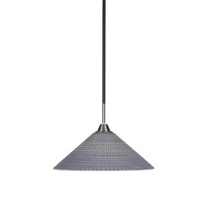 Toltec Lighting Paramount 1 - Light Pendant in  Matte Black/Brushed Nickel with 16" Gray Matrix Shade - 1 of 1