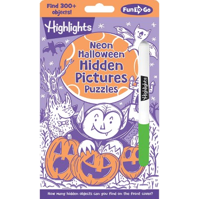 Neon Halloween Hidden Pictures Puzzles - (Highlights Fun to Go) (Paperback)