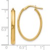 Black Bow Jewelry 3mm x 26mm (1 Inch) Polished 14k Yellow Gold Oval Tube Hoop Earrings - 4 of 4