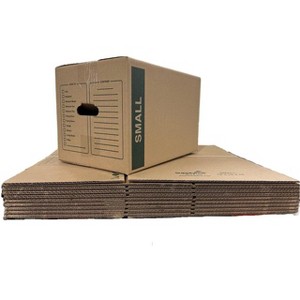 50 - Pack Small Cardboard Moving Boxes 16x10x10 32 ECT With Handles ...