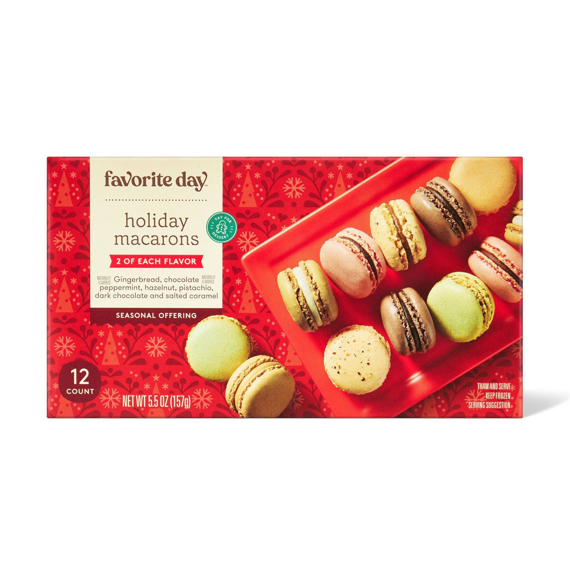 Holiday Frozen Macarons Hazelnut Pistachio & Almonds - 81.0z/6ct - Favorite Day™