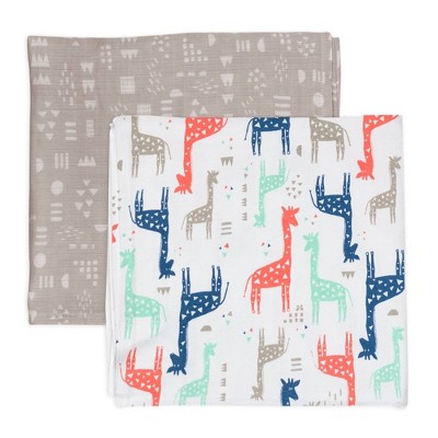Honest Baby Organic Cotton Muslin Swaddle Blankets - 2pk