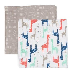 Honest Baby Organic Cotton Muslin Swaddle Blankets - 2pk - 1 of 4