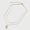 14K Gold Dipped Cubic Zirconia Duo D Initial Multi-Strand Necklace - A New Day™ Gold - 2 of 4