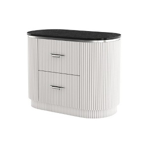 Royal Hampton Nightstand w 2 Drawers, Black Stone Top - 1 of 1