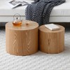 Round Coffee Table Set of 2, Nesting Coffee Tables for MDF with veneer .for living room,office,bedroom,Natural, 4Colors NATURAL - 4 of 4