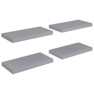 vidaXL Floating Wall Shelves 4 pcs Gray 19.7"x9.1"x1.5" MDF - 1 of 1
