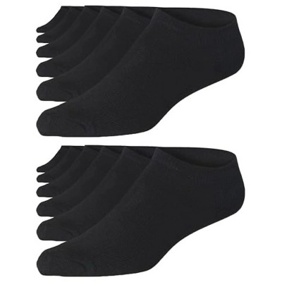 JAMES FIALLO Men's 12-Pairs Cushion Low Cut Athletic Solid Dark Black Minimalist Sports Socks For Men