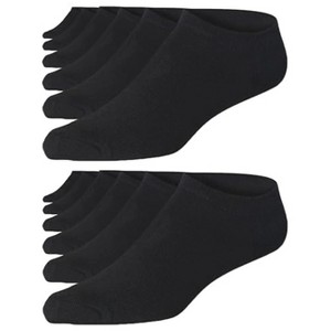 JAMES FIALLO Men's 12-Pairs Cushion Low Cut Athletic Solid Dark Black Minimalist Sports Socks For Men - 1 of 4