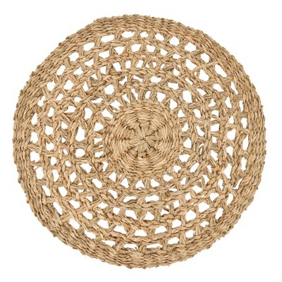 Rustic Coastal Seagrass Round Placemats, Set of 4