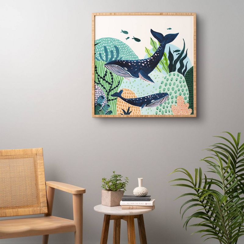 Ambers Textiles Blue Whale Family Framed Wall Art Green - society6, 5 of 6