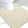 Home Mart Goods 2 Piece Set Cream Soft Cozy Plush Chenille Bath Mat Bathroom Rug - 3 of 4
