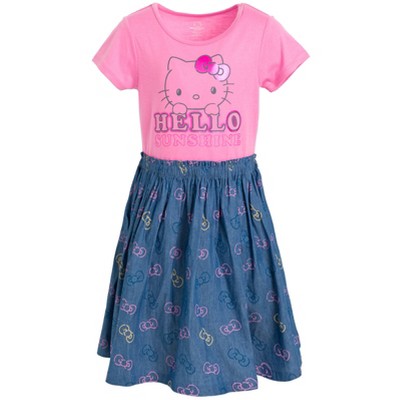 Disney Lilo & Stitch Little Girls Short Sleeve Dress Purple 7-8