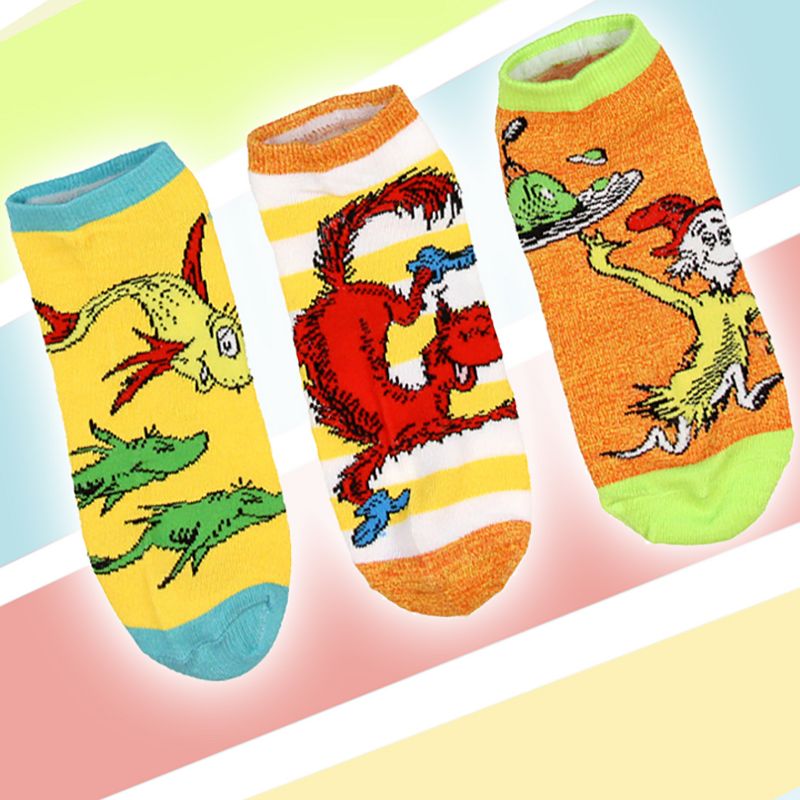 Dr. Seuss Socks Adult Book Character Designs 6 Pack Mix and Match Ankle Socks Multicoloured, 5 of 6