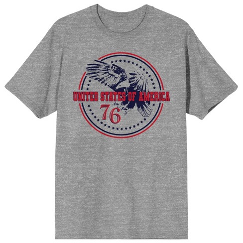 American Eagle 76 Crew Neck Short Sleeve Athletic Heather Men s T shirt Target