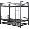 Streamdale Twin-Over-Twin Metal Bunk Bed With Trundle, Can Be Divided Into Two Beds, No Box Spring Needed, Black - 4 of 4