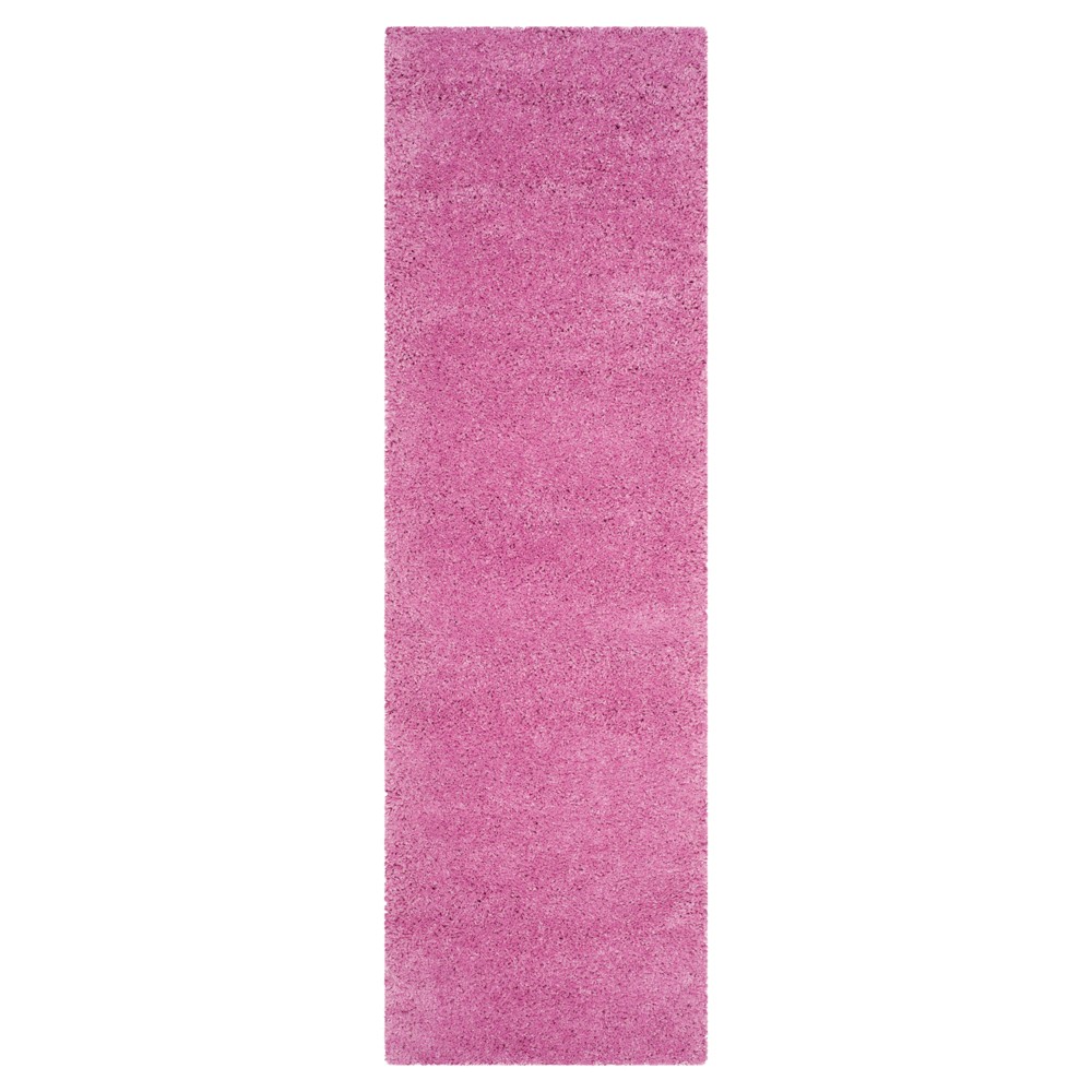 2'3inx7' Runner Pink Solid Loomed - Safavieh