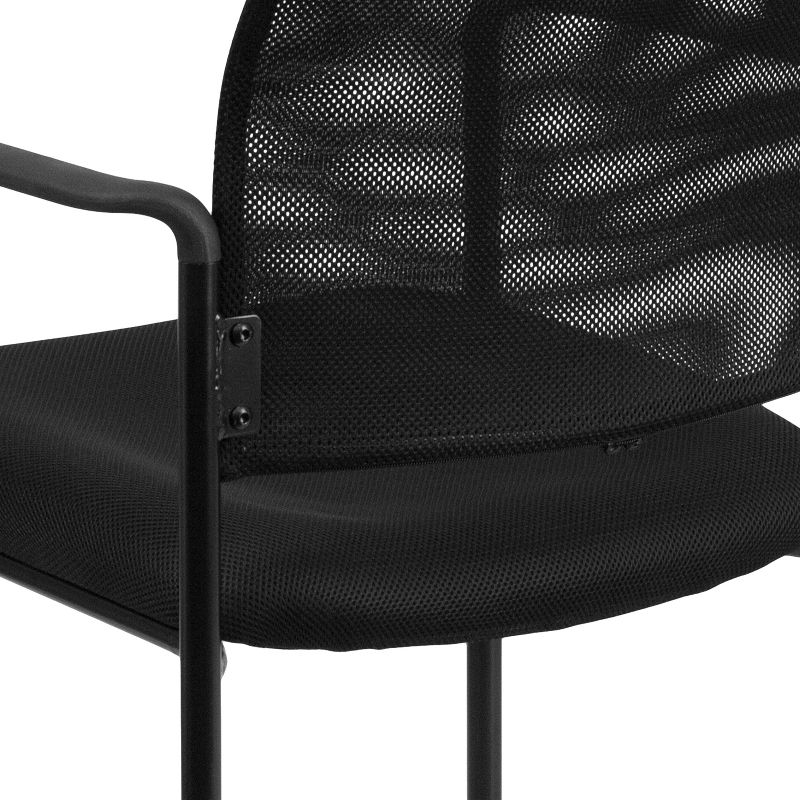 Flash Furniture Comfort Black Mesh Stackable Steel Side Chair with Arms, 5 of 11